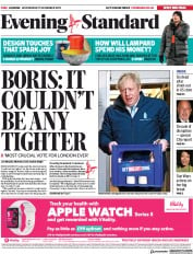 London Evening Standard (UK) Newspaper Front Page for 12 December 2019