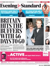 London Evening Standard (UK) Newspaper Front Page for 12 February 2019