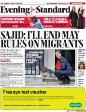 London Evening Standard (UK) Newspaper Front Page for 12 June 2019