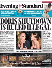 London Evening Standard (UK) Newspaper Front Page for 12 September 2019