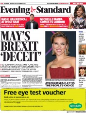 London Evening Standard (UK) Newspaper Front Page for 13 November 2018