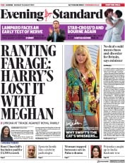 London Evening Standard (UK) Newspaper Front Page for 13 August 2019