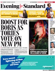 London Evening Standard (UK) Newspaper Front Page for 14 June 2019