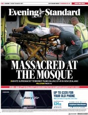 London Evening Standard (UK) Newspaper Front Page for 16 March 2019