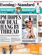 London Evening Standard (UK) Newspaper Front Page for 17 October 2019