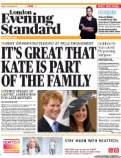 London Evening Standard Newspaper Front Page (UK) for 17 December 2010