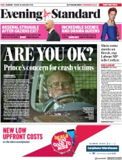 London Evening Standard (UK) Newspaper Front Page for 19 January 2019