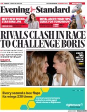 London Evening Standard (UK) Newspaper Front Page for 19 June 2019
