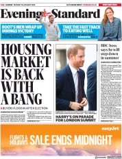London Evening Standard (UK) Newspaper Front Page for 21 January 2020