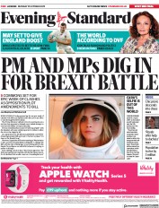 London Evening Standard (UK) Newspaper Front Page for 22 October 2019