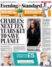 London Evening Standard (UK) Newspaper Front Page for 23 January 2020