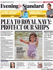 London Evening Standard (UK) Newspaper Front Page for 23 July 2019