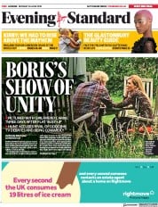 London Evening Standard (UK) Newspaper Front Page for 25 June 2019