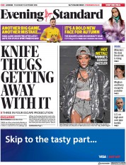 London Evening Standard (UK) Newspaper Front Page for 26 October 2018