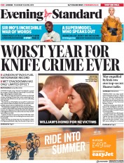 London Evening Standard (UK) Newspaper Front Page for 26 April 2019