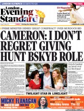 London Evening Standard (UK) Newspaper Front Page for 26 May 2012