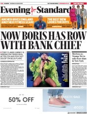 London Evening Standard (UK) Newspaper Front Page for 26 June 2019
