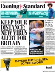 London Evening Standard (UK) Newspaper Front Page for 27 February 2020