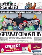 London Evening Standard (UK) Newspaper Front Page for 28 December 2017