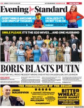 London Evening Standard (UK) Newspaper Front Page for 29 June 2019