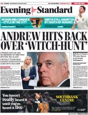 London Evening Standard (UK) Newspaper Front Page for 29 August 2019