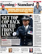 London Evening Standard (UK) Newspaper Front Page for 2 December 2019