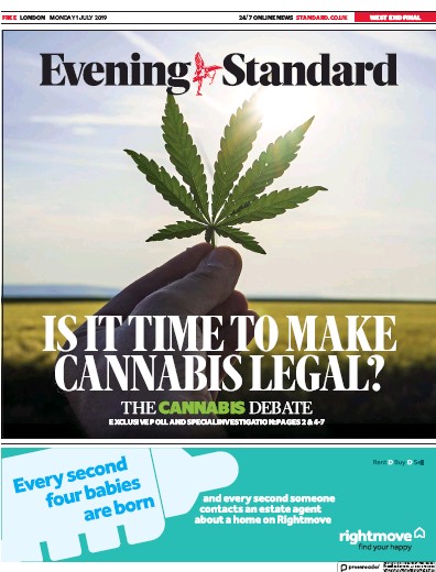 London Evening Standard Newspaper Front Page (UK) for 2 July 2019