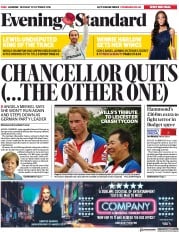 London Evening Standard (UK) Newspaper Front Page for 30 October 2018