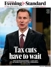 London Evening Standard (UK) Newspaper Front Page for 3 October 2023