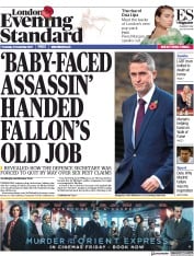 London Evening Standard (UK) Newspaper Front Page for 3 November 2017