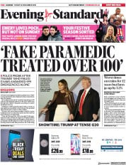 London Evening Standard (UK) Newspaper Front Page for 3 December 2018