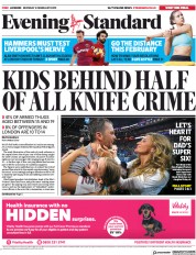 London Evening Standard (UK) Newspaper Front Page for 5 February 2019