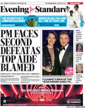 London Evening Standard (UK) Newspaper Front Page for 5 September 2019