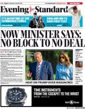 London Evening Standard (UK) Newspaper Front Page for 6 August 2019