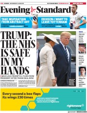 London Evening Standard (UK) Newspaper Front Page for 7 June 2019