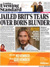 London Evening Standard (UK) Newspaper Front Page for 8 November 2017