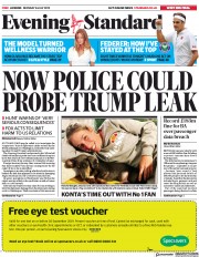 London Evening Standard (UK) Newspaper Front Page for 9 July 2019