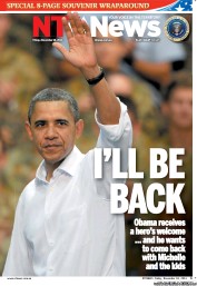 NT News (Australia) Newspaper Front Page for 18 November 2011