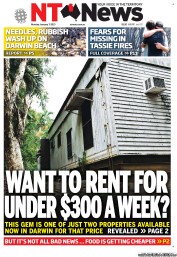 NT News (Australia) Newspaper Front Page for 7 January 2013