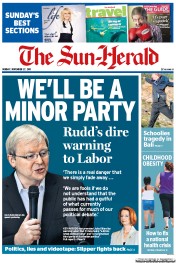 Sun Herald (Australia) Newspaper Front Page for 27 November 2011
