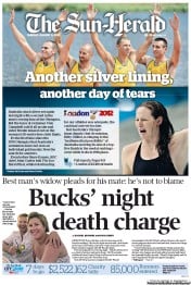 Sun Herald (Australia) Newspaper Front Page for 5 August 2012
