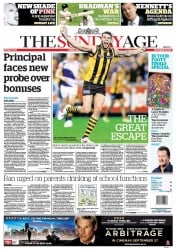 Sunday Age (Australia) Newspaper Front Page for 23 September 2012