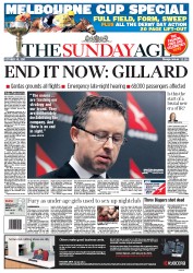 Sunday Age (Australia) Newspaper Front Page for 30 October 2011