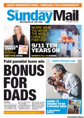 Sunday Mail (Australia) Newspaper Front Page for 4 September 2011