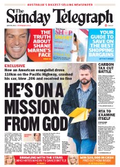 Sunday Telegraph (Australia) Newspaper Front Page for 26 June 2011