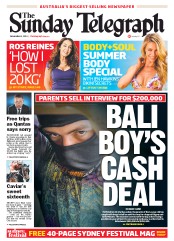 Sunday Telegraph (Australia) Newspaper Front Page for 6 November 2011