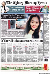 Sydney Morning Herald (Australia) Newspaper Front Page for 12 September 2012