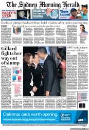 Sydney Morning Herald (Australia) Newspaper Front Page for 14 November 2011