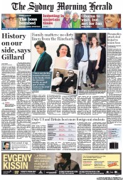 Sydney Morning Herald (Australia) Newspaper Front Page for 14 September 2011