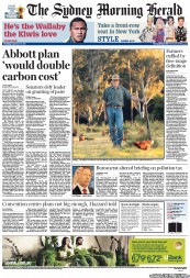 Sydney Morning Herald (Australia) Newspaper Front Page for 15 September 2011
